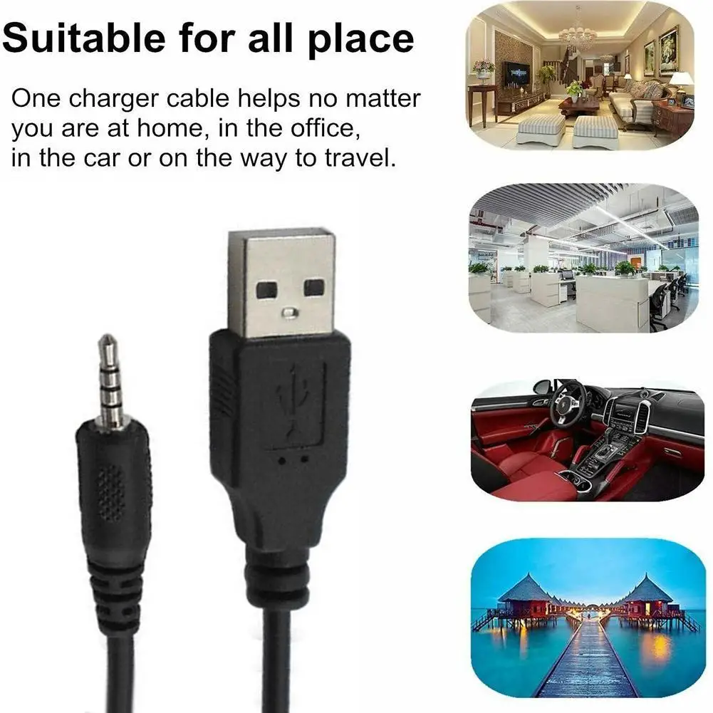 1Pc 2.5mm New USB Charger Power Cable Cord For Synchros S700 Headphone Easy J56BT Use S400BT E40BT/E50BT CE1789 to X8U1