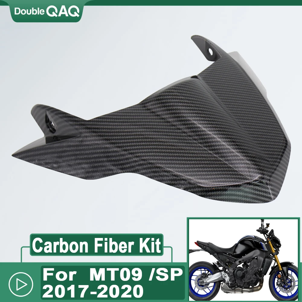 For Yamaha MT09 FZ09 2017 2018 2019 2020 Carbon Fiber MT-09 FZ-09 Motorcycle Sport Touring Windshield WindScreen Wind Deflector