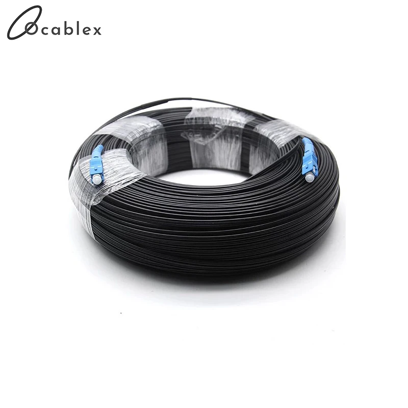 Outdoor Drop Cable SC UPC Simplex FTTH Drop Patch Cable Singlemode Single Fiber Fiber Optic Patch Cord