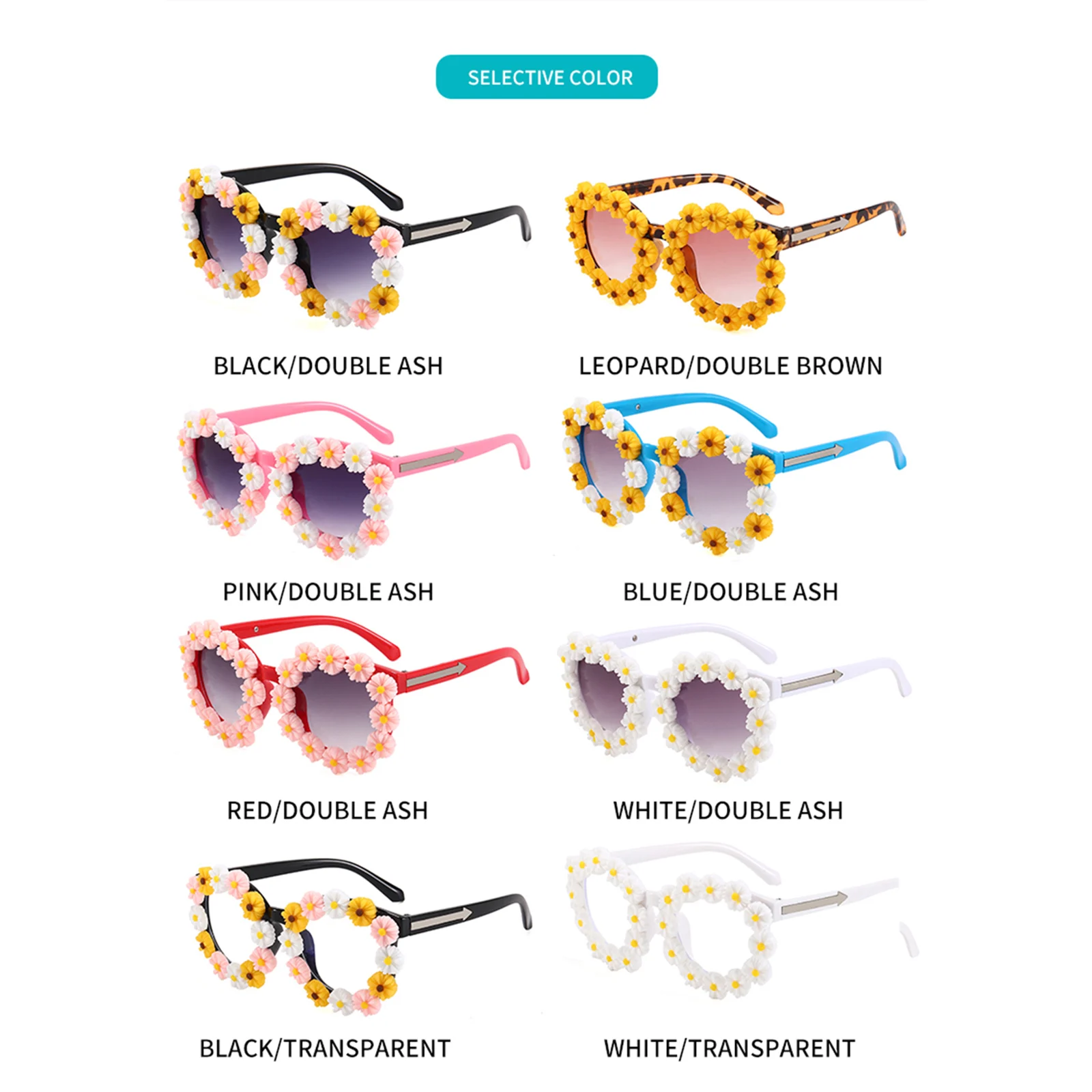 Summer Little Boys Girls Sunglasses, Toddlers Sweet Style Daisy Frame Outdoor Ultraviolet-proof Casual Glasses