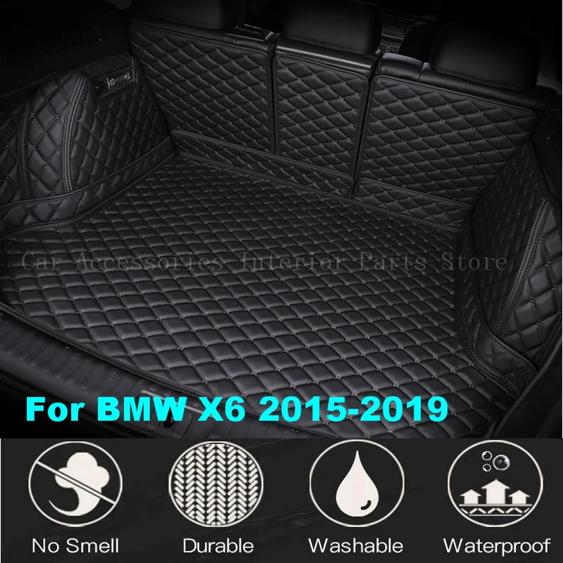 

Custom Car Trunk Mat For BMW X6 2015 2016 2017 2018 2019 Auto Waterproof Interior Accessories Cargo box Leather Carpet protect