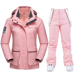 Ski Suit Women Winter Down liner Ski Jackets Pants Warm Waterproof Women's Snowboard Jacket Outdoor Snow Cycling Camping Brand