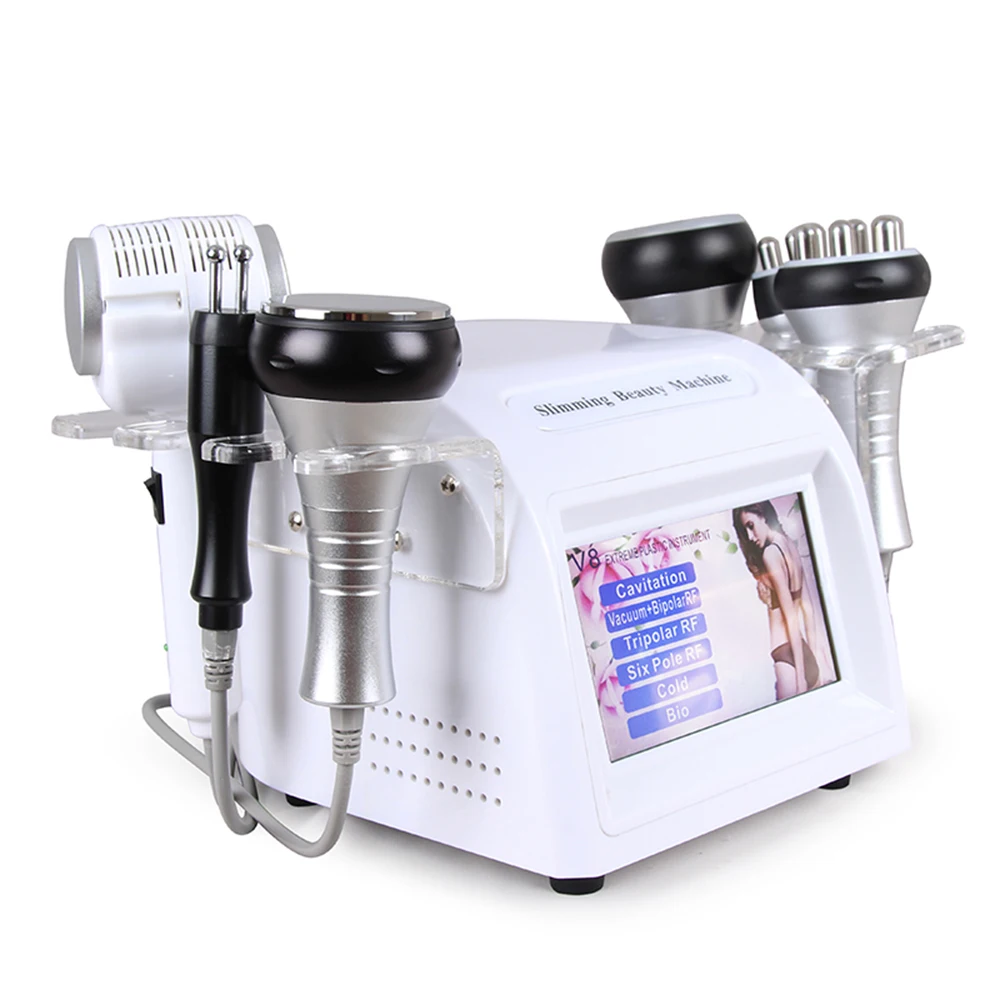 6in1 Professional Cavitation RF Slimming Beauty Machine 40K Ultrasound Fat Loss Radio Frequency Face Lift Skin Care Tightening