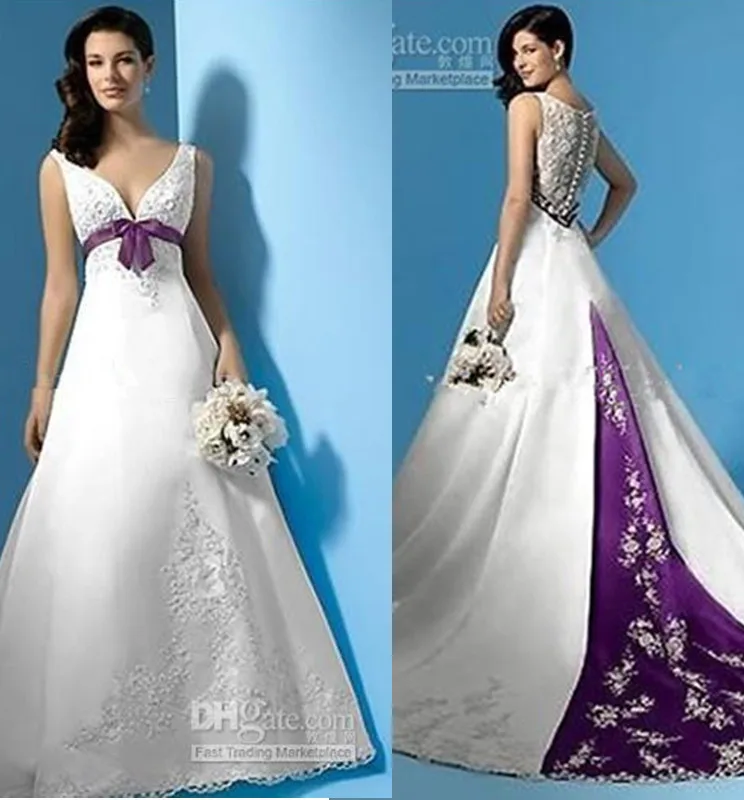 Ho Verkauf Reich Taille Perlen Appliques Satin A-linie Weiß und Lila Maß Sbridal kleid 2018 mutter der braut kleider