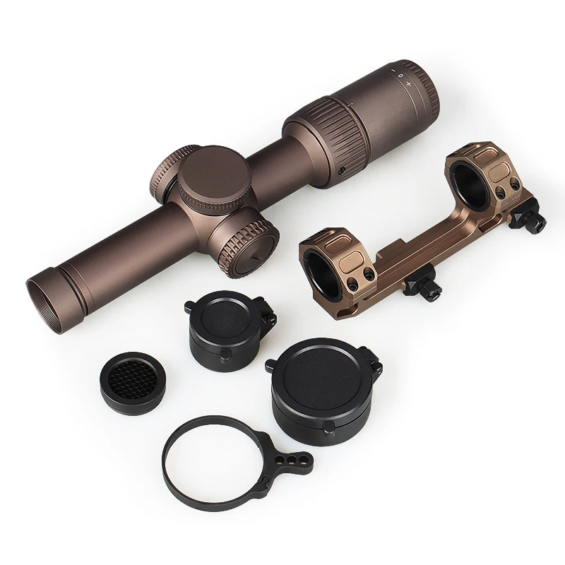 Outdoor Scope 1-6x24IR Riflescope with 25.4/30mm Sight Mount and Switch view Throw Lever HK1-0408