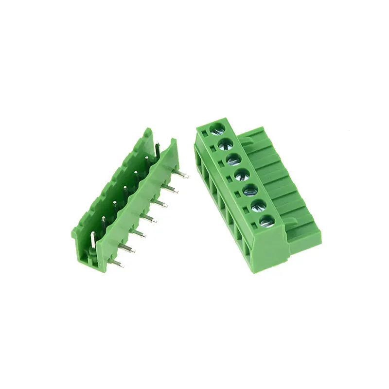 10sets HT5.08 Right Angle 2 3 4 5 6 7 8 9 10 12 pins Terminal plug type 300V 10A 5.08mm pitch PCB connector screw terminal block