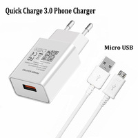 USB Charger Quick Charge 3.0 Wall Charger Adapter For Huawei Y7P Y5P Y6P Honor 10Lite 9Lite Redmi 9A 9C 7A 6A Micro USB Cable