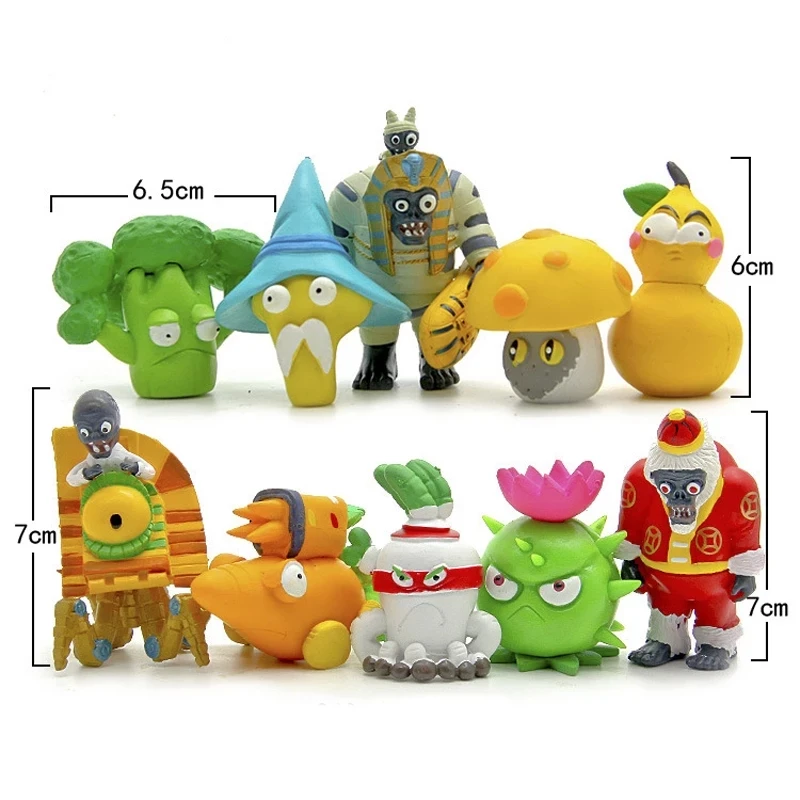 10pcs/lot PVZ Plants vs Zombies 2 It's About Time PVC Action Figures Toys PVZ Plant and Zombies Figure Collection Model Toy