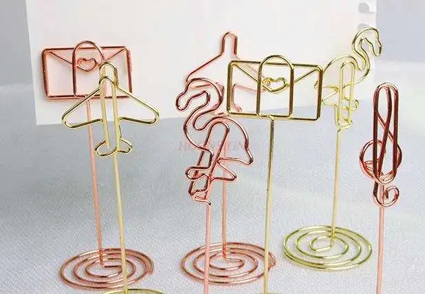 4pcs Paper Clip Rose Gold Paper Clip Business Card Holder Wedding Clip Golden Business Card Holder