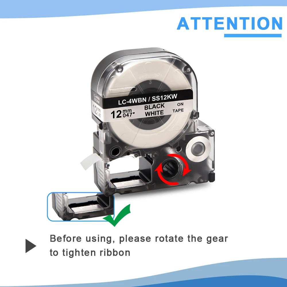 Labelwell 9/12mm SS12KW  ST12KW label for Epson King Jim SC12YW SC12RW SD12BW SD12KW SC12PW label tape For LW-300 LW-400 Printer