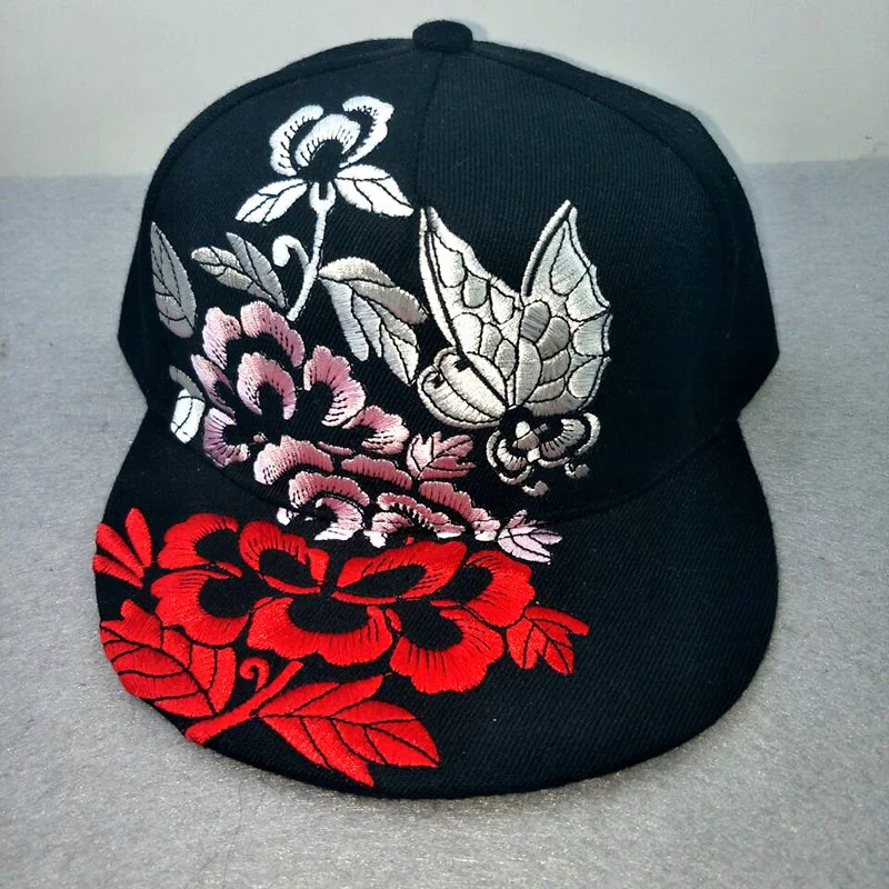 china Style Baseball Caps Avicii High Quality Butterflies And Flowers Animal Embroidery Fall Caps Women Men HipHop Caps 60-62cm