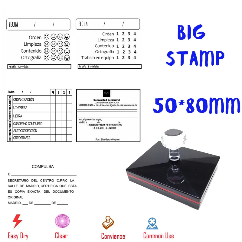 50x80mm Biggest Size Professional  Rectangular Photosensitive Stamp,Personal Seal,Wedding Customized Stamp