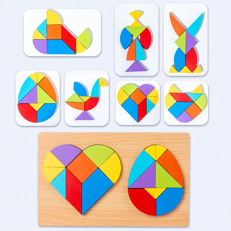 Rompecabezas 3D madera – Puzzle geométrico para niños aprendizaje - imagen 4