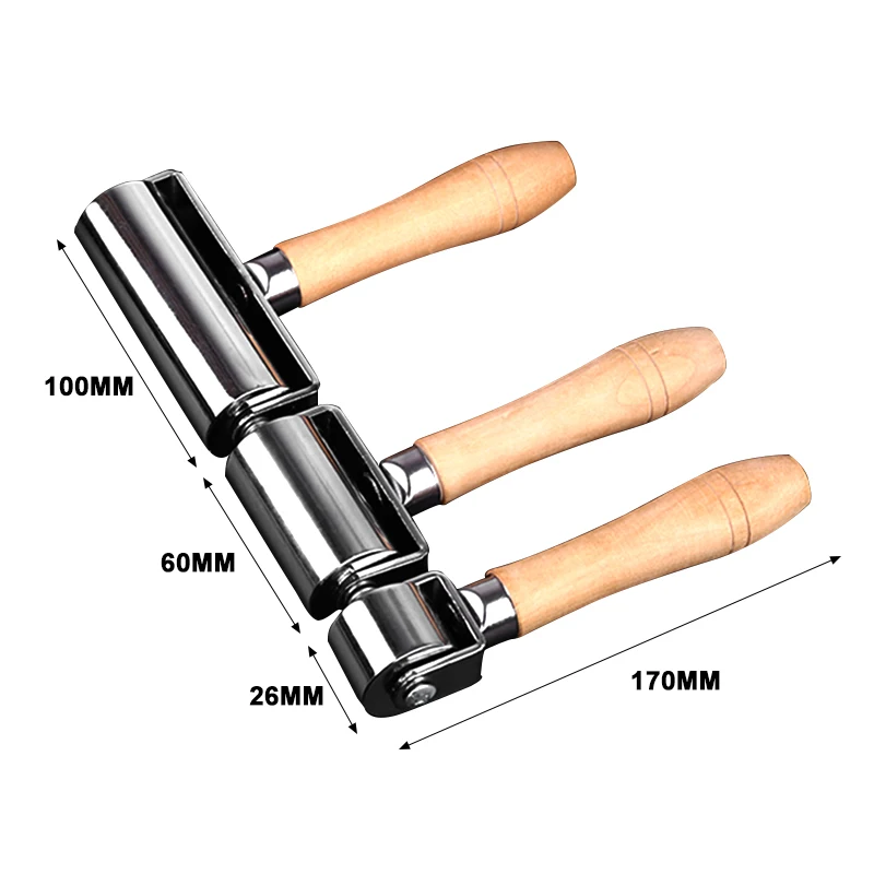 Fenrry 26/60/100mm Press Edge Roller Leather Craft Glue Laminating Tool Leather Edge Creaser DIY Smoother Steel Iron Roller