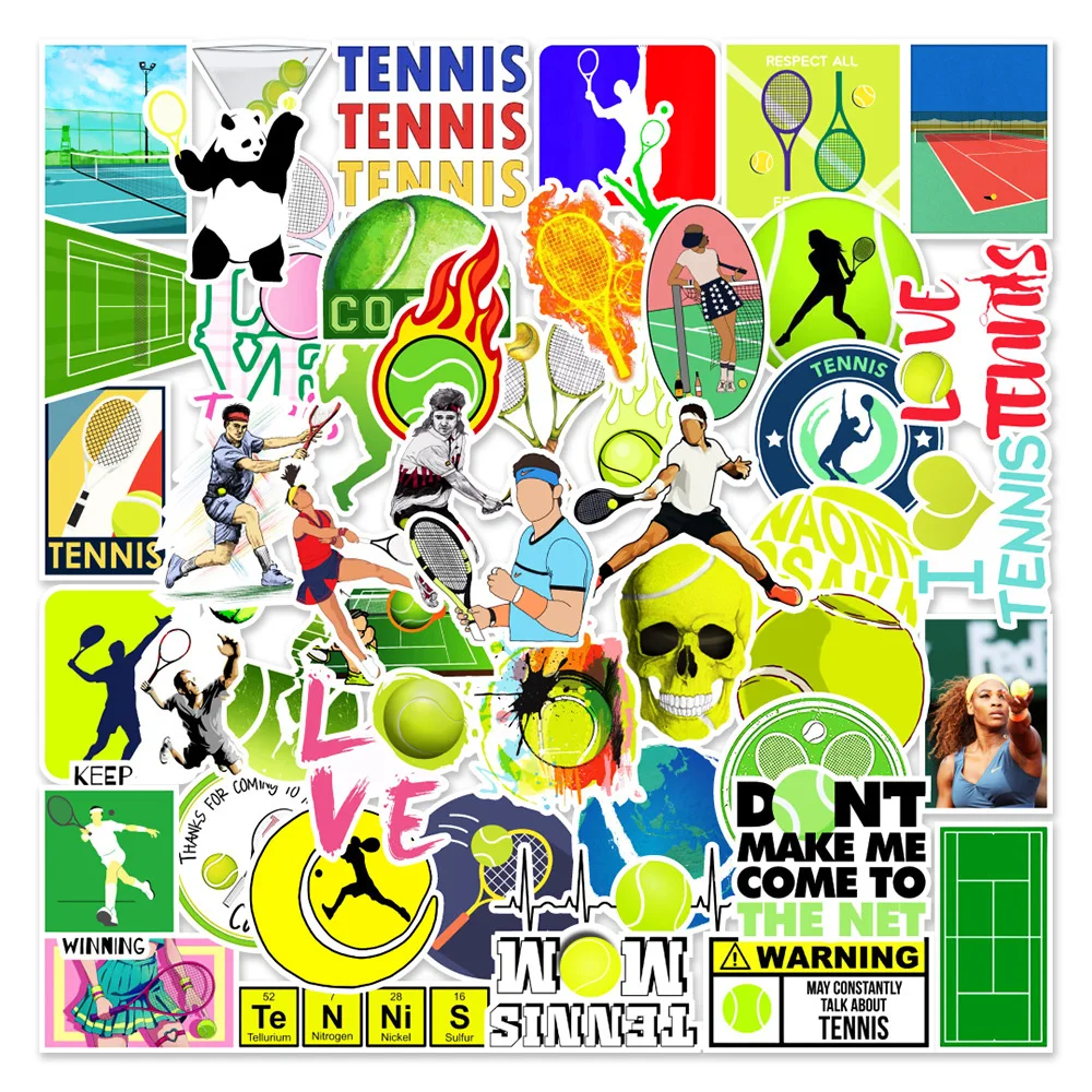 10/30/50PC Green Tennis Sports Stickers DIY Fridge Laptop Luggage Skateboard Graffiti Decals Sticker Decal Sticker