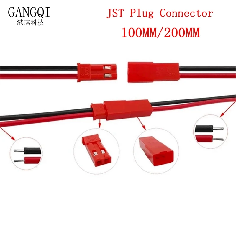 JST 2 Pin Male & Female Cable Connector JST 2P Wire Plug Jack Connectors for LED Lamp Strip RC BEC Battery DIY FPV Drone The plu