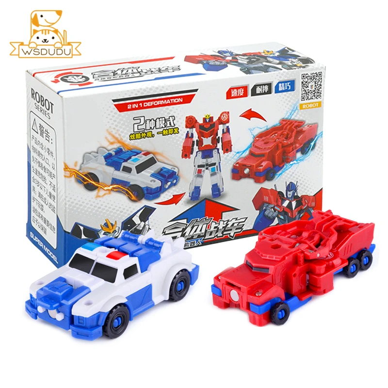 2 in 1 Optimus Prime Cool Magnetic Robot Car Transformation Action Figures Toys Deformed Auto Figurine Decor Model Boy Kid Gifts