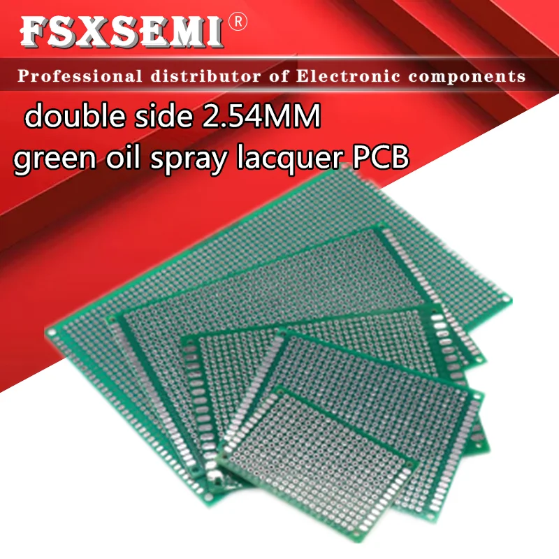 1pcs panel Universal Board double side 2.54MM green oil spray lacquer 2X8 3X7 4X6 5X7 6X8 7X9 8X12 9X15 10x15 12X18 18X30CM