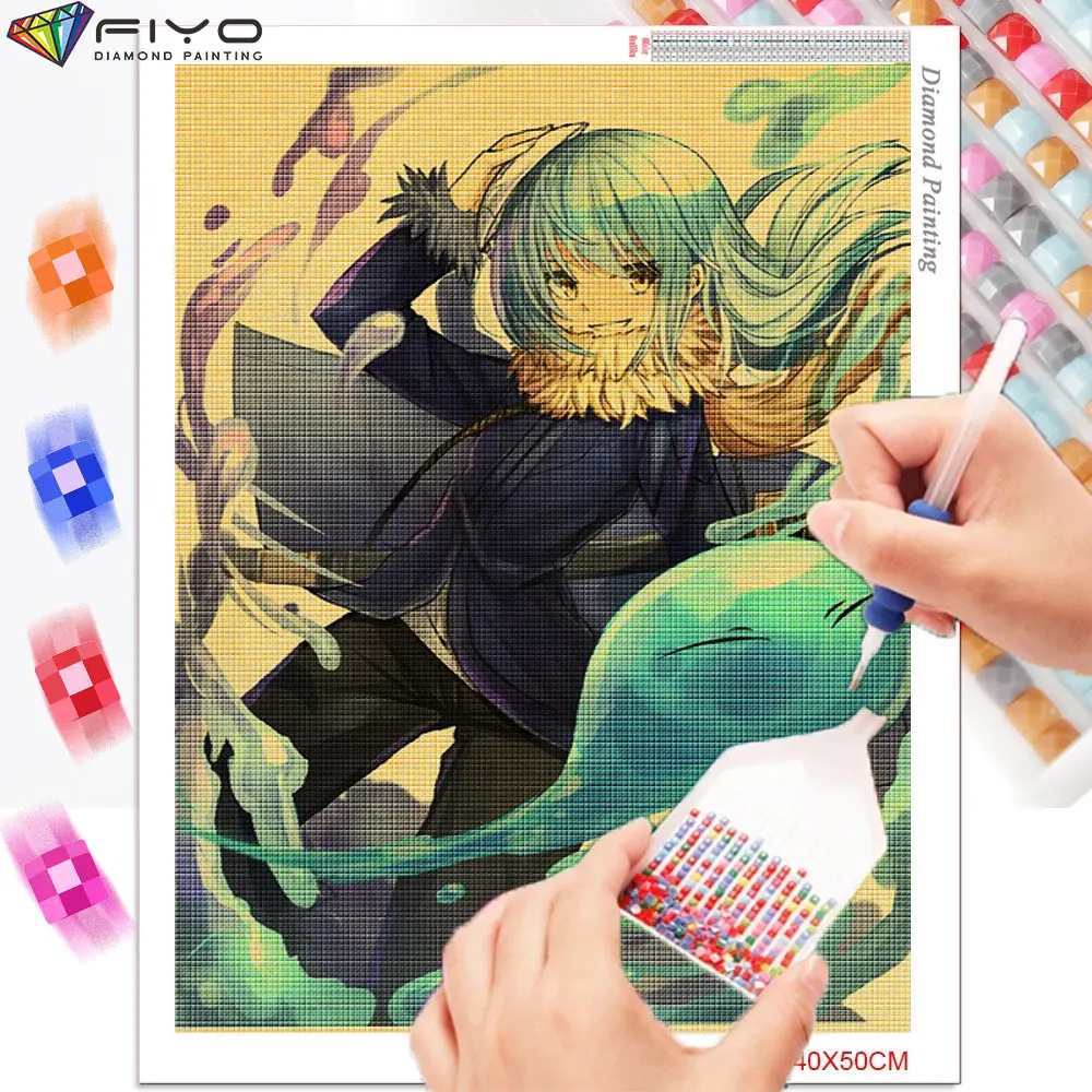 Diamentowe malowanie 5D DIY śliczne szlam Anime pełna mozaika z haftu diamentowego krzyż zestaw do szycia Home Decor rękodzieło pintura diamante