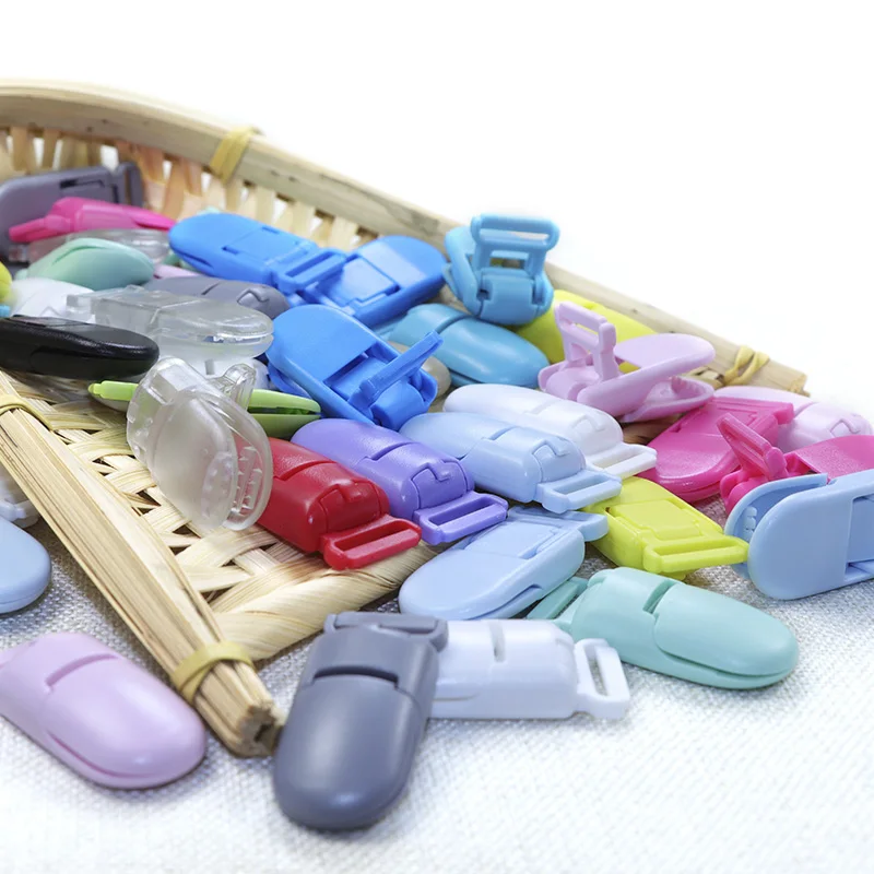 BOBO.BOX 5pcs Plastic Flat Pacifier Clip Holder Baby Dummy Soother Suspender Toddler Baby Teething Necklace Accessories Clips