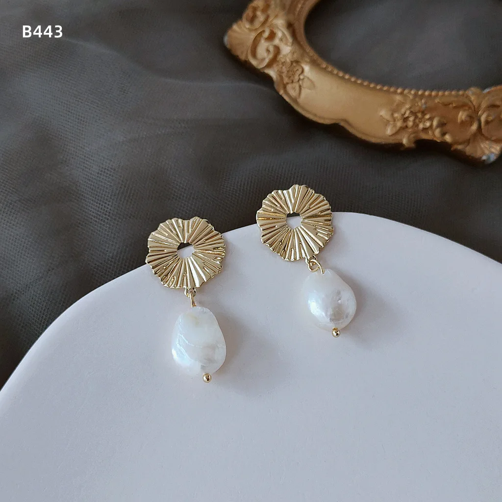 Original Design Natural Freshwater Pearl 14K Gold Filled Fashion Lucky Flower Lady Stud Earrings Wedding Jewellery Gift
