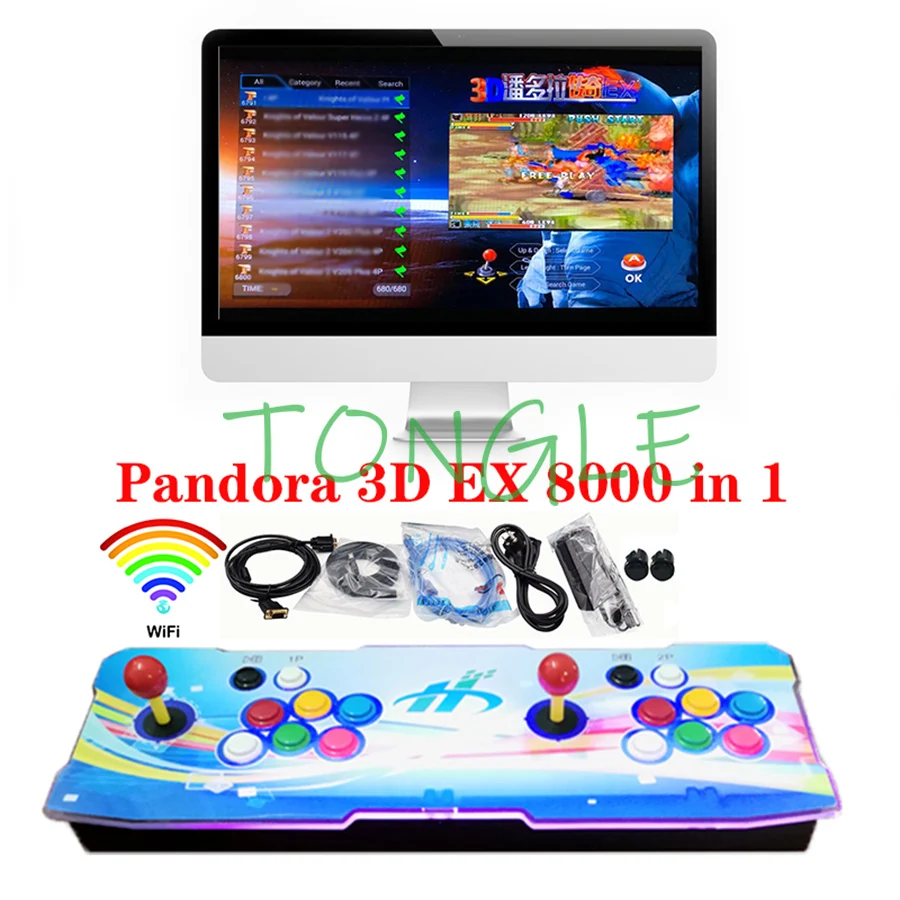 

Pandora 3D WIFI EX SAGA Arcade Box 128 GB 8000 in 1 Save Function Multiplayer Joysticks Arcade Game Console