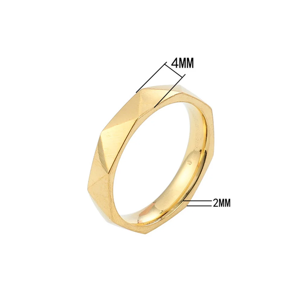 Ins Fashion Women Finger Rings Female Gold Color Stainless Steel Geometric Ring High Quality Statement Jewelry Anillos Mujer image 2