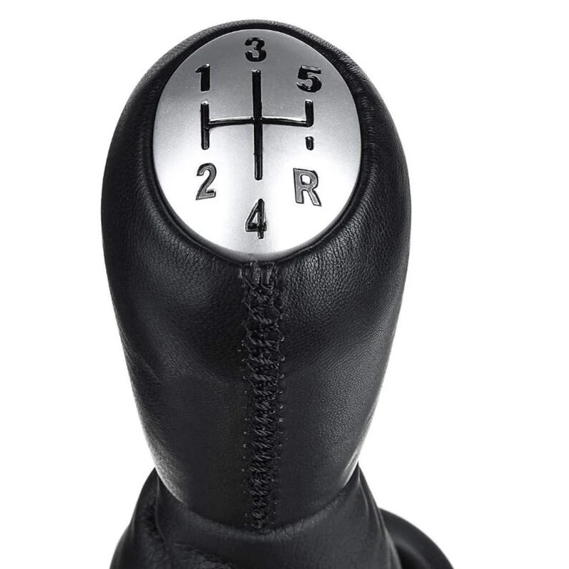 5 Speed Leather Manual Car Gear Shift Knob Lever with Boot Cover for Renault Clio 2 Clio 3 Megane 2 Scenic 2 Kangoo