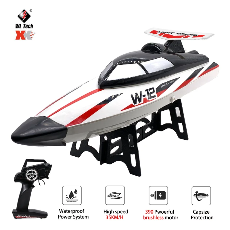 Wltoys RC 스피드 보트 WL912A 낚시 보트 2.4GHz 35 Km/h 원격 제어 390 모터 보트 풀과 호수 완구 어린이 선물