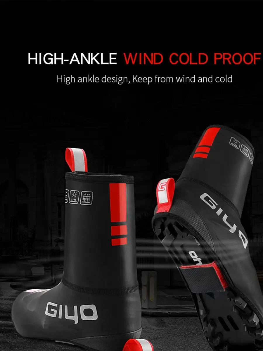 AliExpress NONE Waterproof Windproof Fleece Cycling Road bike Lock Shoes Covers Thermal Bicycle Overshoes Winter Road Bike Shoes Cover Protector