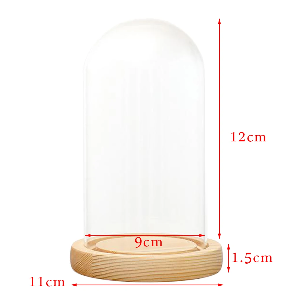 Display Glass Dome Wooden Base With LED Lightup The Beast Red Rose Birthday/Valentine\'s Gifts Bedroom Table Decoration Carft