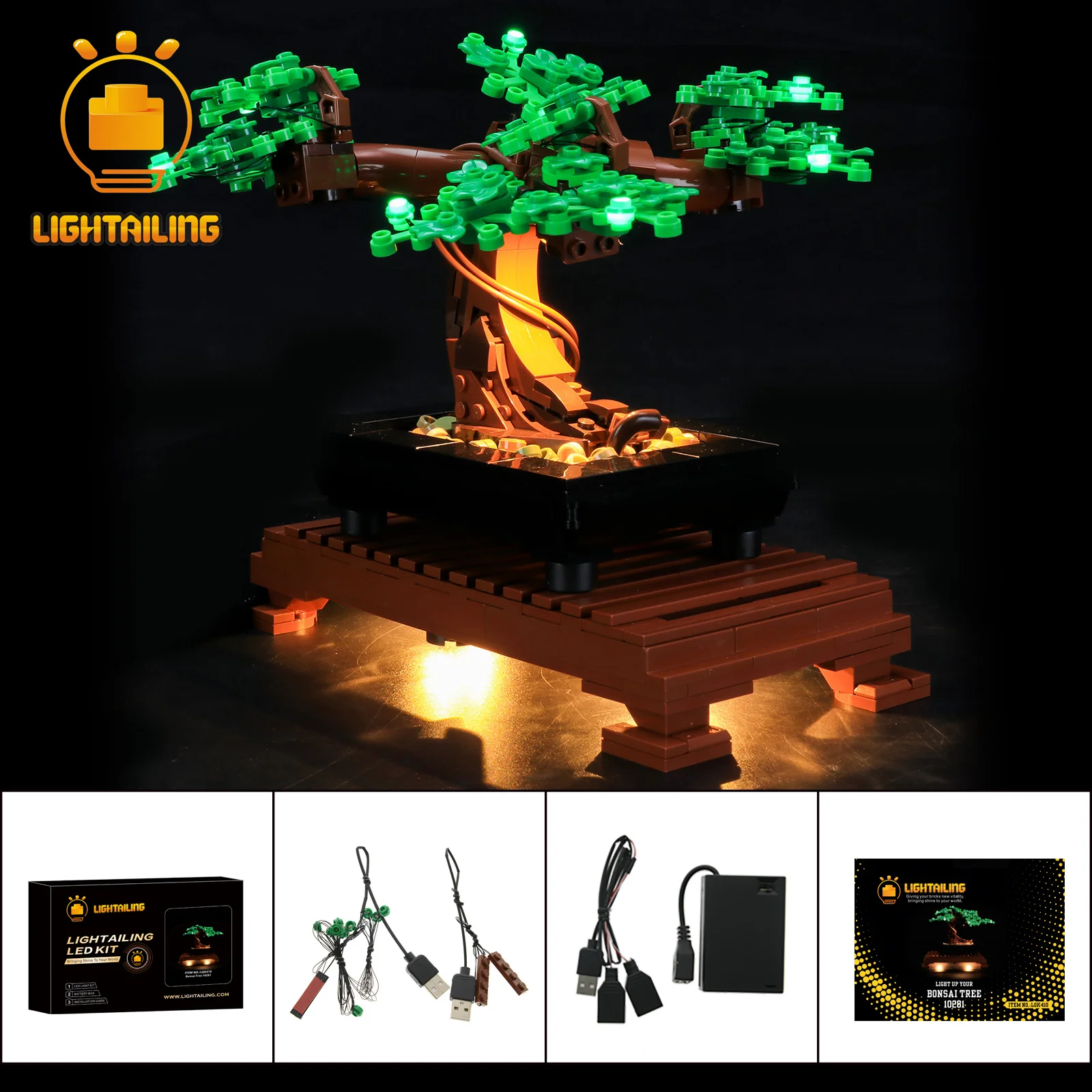 LIGHTAILING LED Light Kit For 10281 Bonsai Tree Building Blocks Set (NOT Include the Model) Bricks Toys for Children