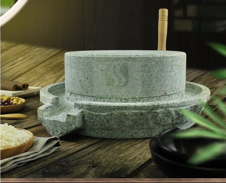 مطحنة حجر زبدة الطاهييني المنزلية ماكينة طحن الصويا الرطبة ماكينة طحن الذرة مطحنة الأرز الرطبة مطحنة الحجر مع إطار خشبي