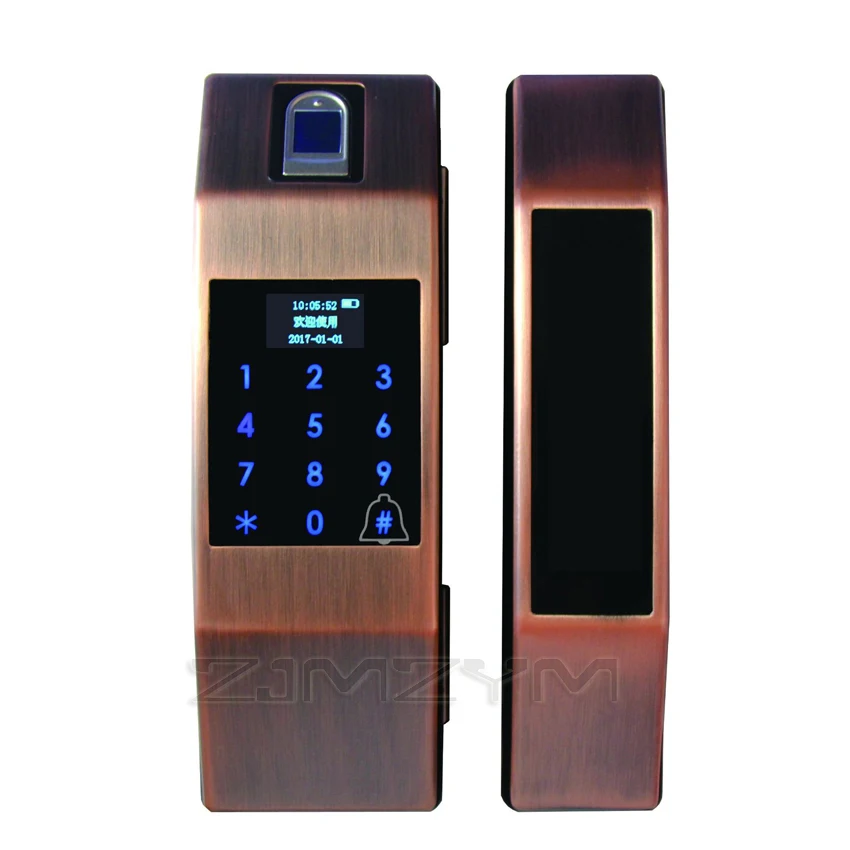 Glass Door HD LCD Screen Fingerprint Password LockSingle/Double Opening Sliding Sliding Door With Doorbell Smart Electronic Lock