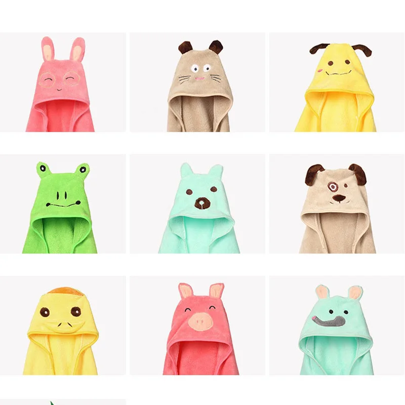 Cute Baby Towel Hooded Bathrobe Soft Infant Newborn Towel Animal Baby Blanket Cartoon Baby Bath Towel