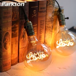 Vintage LED Edison Light Bulb E27 220V G125 LOVE Filament Retro Bulb Lamps For Home Festival Holiday Wedding Indoor Decor Light