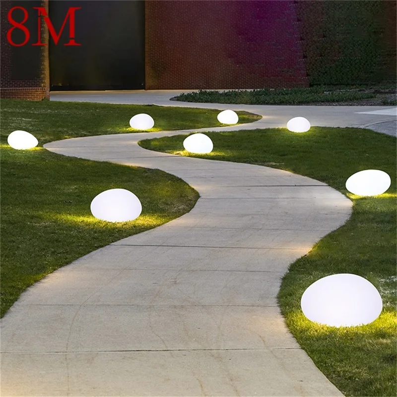 

8M Outdoor Lawn Lights Modern Creative Stones Garden Lamp LED Waterproof IP65 Decorative for Home