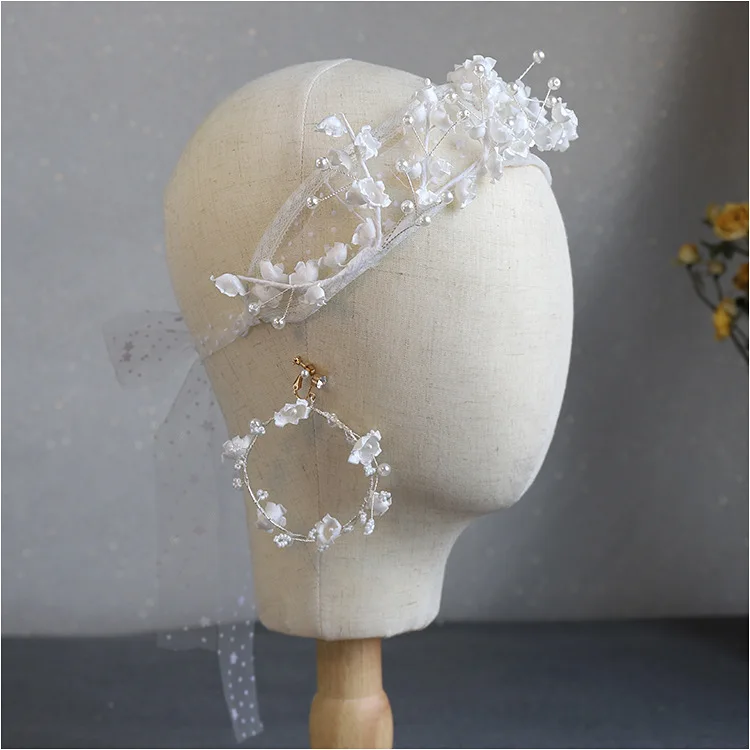 Bridal Headwear Beauty New Lace Mesh Small Flower Headband Wedding Dress Travel Photo Accessories
