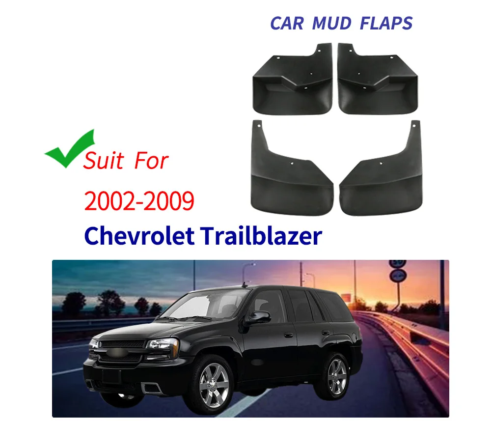 4x Front Rear Splash Guard Mud Flaps Set for Chevrolet Trailblazer 2002- 2003 2004 2005 2006 2007 2008 2009 SSR