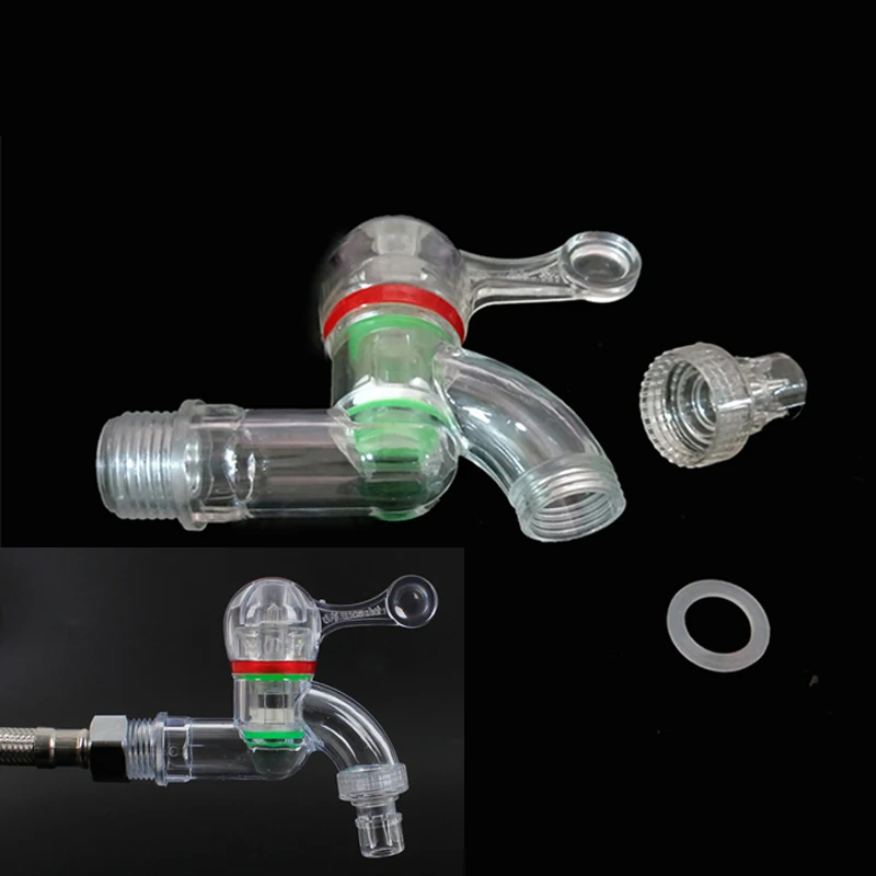 Di Plastica trasparente PC Acqua di Rubinetto Singolo foro di Acqua Fredda Lavatrice Rubinetto