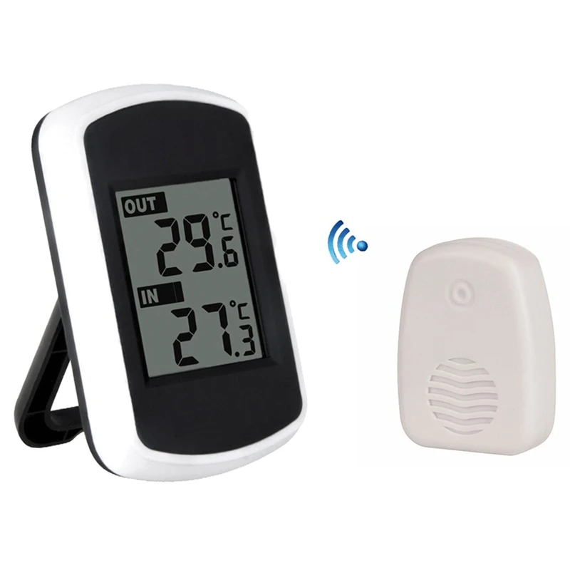 Professional LCD Wireless Digital Thermometer Ambient Weather Station Home Office Indoor/Outdoor Temperature Meter -40~60°C