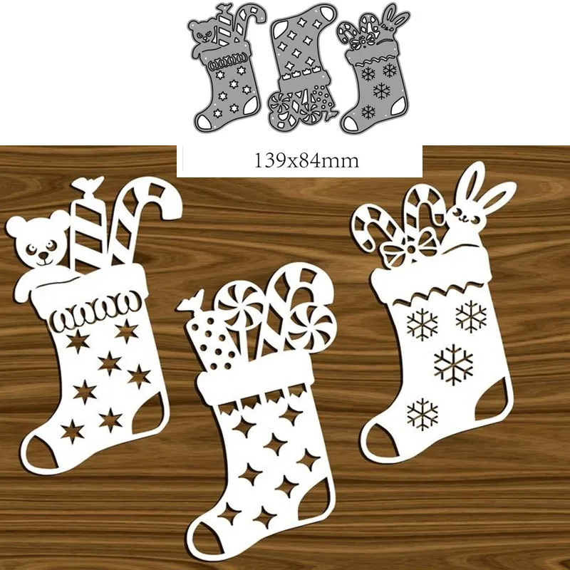 Metal Cutting Dies Cut Mold Christmas socks Decoration Scrapbook Paper Craft Knife Mould Blade Punch Stencils