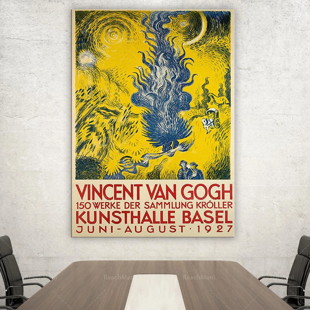 Van Gogh Exhibition Poster, Vincent Van Gogh Kunsthalle Basel, 1927, Museum Print, Home Decor, Wall Art