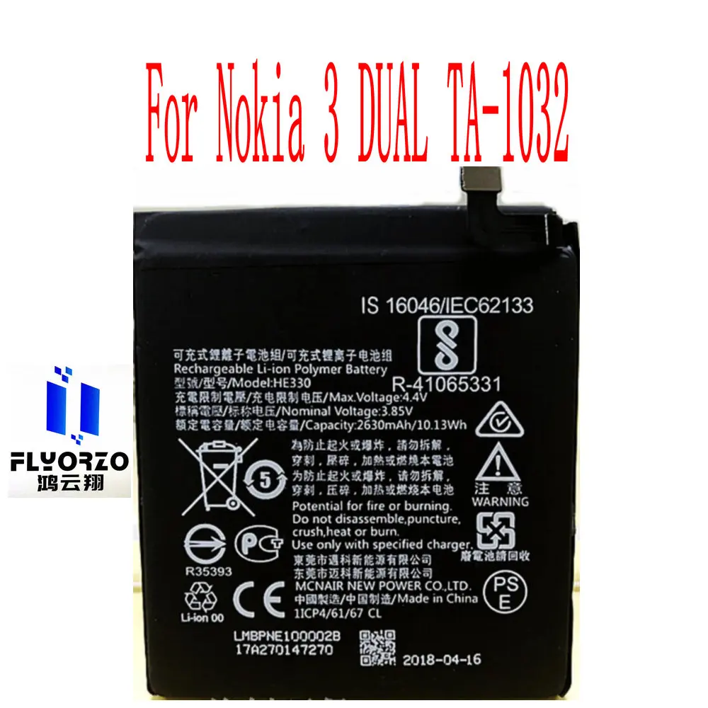 New HE330 Battery For Nokia 3 DUAL TA-1032 Mobile Phone