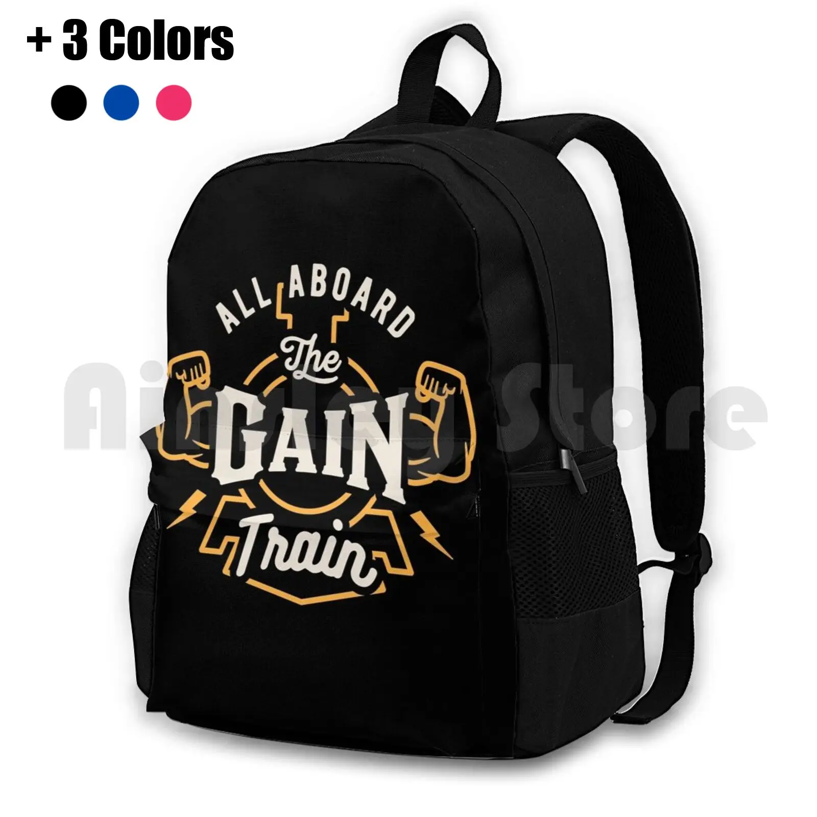 All Aboard The Gain Train Outdoor Hiking Backpack Riding Climbing Sports Bag Gains Gainz Gain Train Train All Aboard Muscle