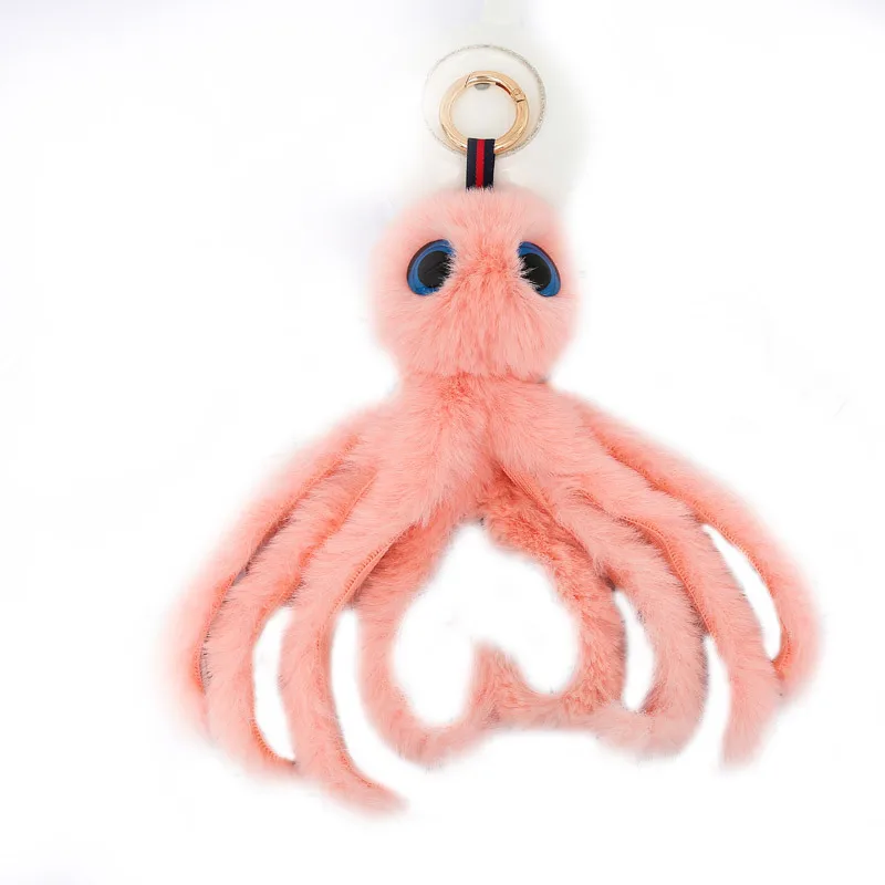 Octopus Keychain Cute Plush Octopus Pendant Hair Ball Toy Jewelry Accessories