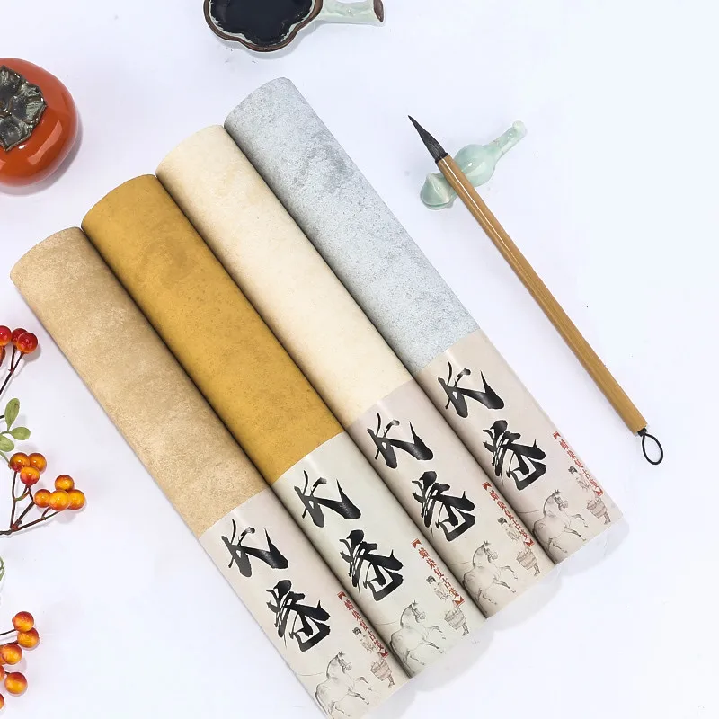 20M Chinese Calligraphy Writing Papers Half-Ripe Rice Paper Painting Papel Arroz Handmade Batik Retro Rijstpapier Craft Supply