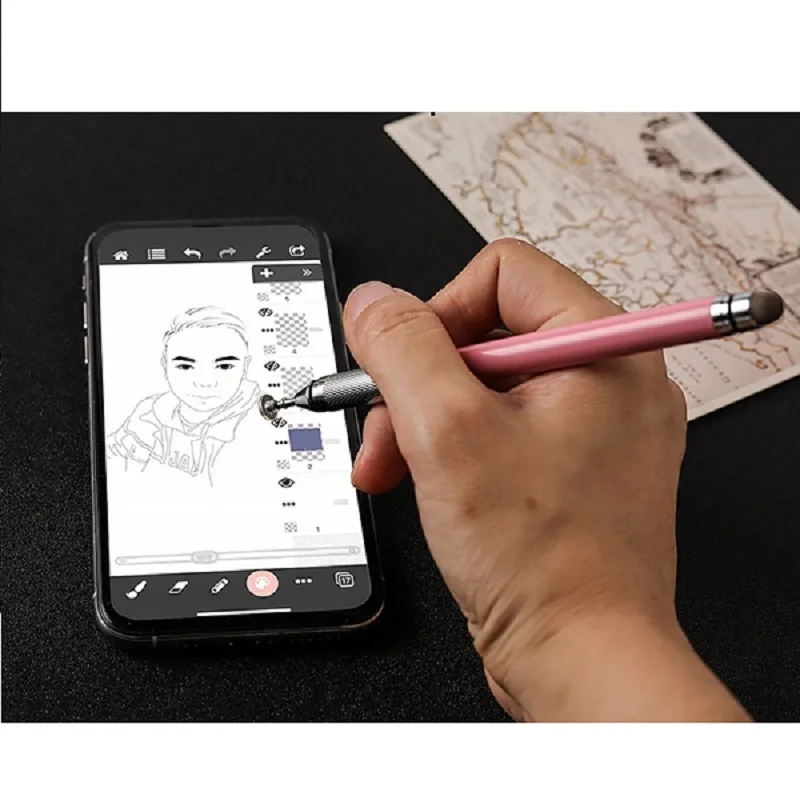 

Universal 2 in 1 Stylus Pen Drawing Tablet Capacitive Screen Caneta Touch Pen for Mobile Android Phone Smart Pencil Accessories