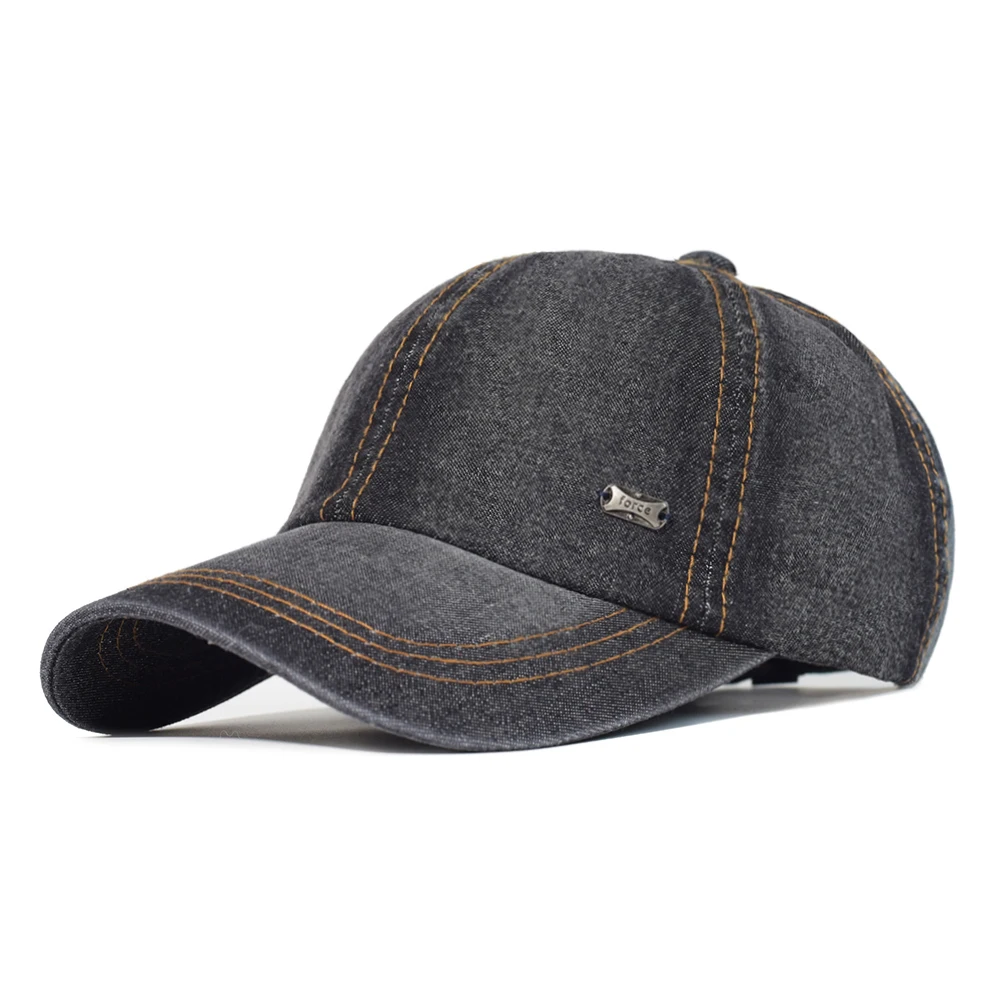 Berretto da Baseball Vintage in cotone lavato uomo donna Denim papà cappello regolabile stile camionista basso profilo