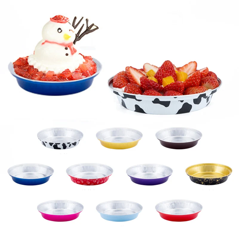 

Pizza Mould Aluminous Bowl Round Box Case Heat Resisting Container Light Baking Silver Fruit Plastic Keep Food Tub Packing Bowl